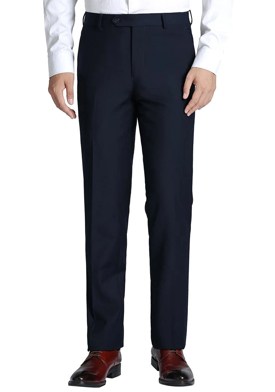 Navy Ultra Slim Fit Dress Pants Flat Front Pre-hemmed 3 Navy Ultra Slim Fit Dress Pants Flat Front Pre-hemmed