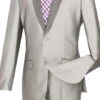Slim Fit Shiny Sharkskin Men's 2 Piece Suit In Gray -Sapphire Dress Shop pic477