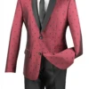 Polka Dots Fashion Suit 2 Piece Slim Fit Burgundy 1 Polka Dots Fashion Suit 2 Piece Slim Fit Burgundy -Sapphire Dress Shop s2dr 5 burgundy