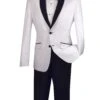 Slim Fit Shiny Sharkskin Men's 2 Piece Suit In White 2 Slim Fit Shiny Sharkskin Men's 2 Piece Suit In White -Sapphire Dress Shop s2ps 1 white