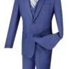 Slim Fit Business Men's Suit 3 Piece 2 Button In Indigo -Sapphire Dress Shop sv2900 indigo