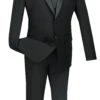 Slim Fit 2 Piece Dress Tuxedo Single Breasted 2 Button Design In Black -Sapphire Dress Shop t slpp black
