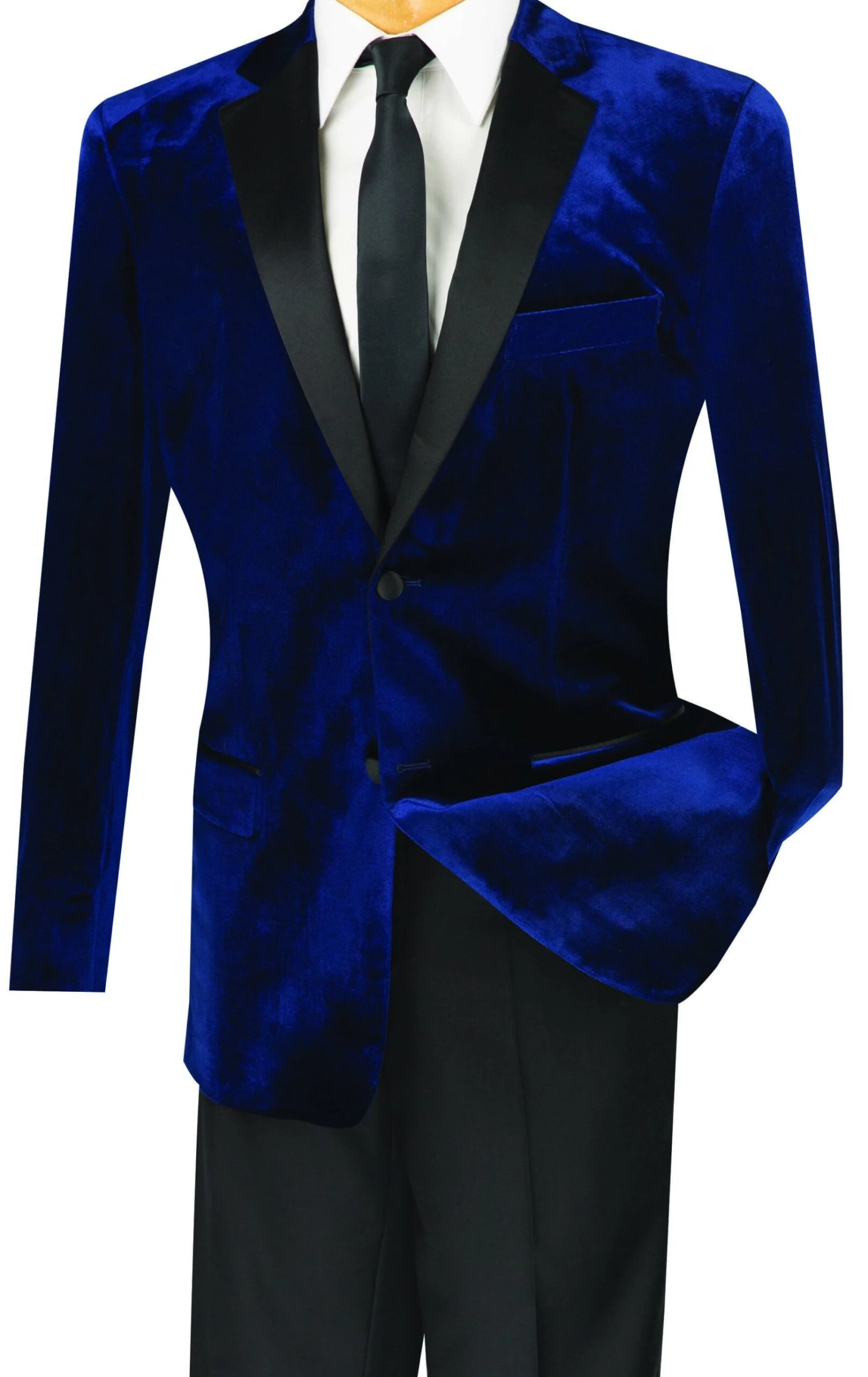 Men's Slim Fit Velvet Tuxedo 2 Piece In Navy 3 Men's Slim Fit Velvet Tuxedo 2 Piece In Navy