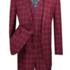 Manarola Collection - Regular Fit Glen Plaid Suit 3 Piece In Burgundy 2 Manarola Collection - Regular Fit Glen Plaid Suit 3 Piece In Burgundy -Sapphire Dress Shop v2pd 1 burgundys