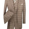 Atrani Collection - Regular Fit Windowpane Suit 3 Piece In Khaki 2 Atrani Collection - Regular Fit Windowpane Suit 3 Piece In Khaki -Sapphire Dress Shop v2rw 12 khakiS