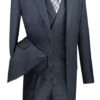 Venetian Collection - Charcoal Regular Fit Glen Plaid 2 Button 3 Piece Suit -Sapphire Dress Shop v2rw 13 charcoal S