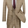 Renaissance Collection - Regular Fit 3 Piece Suit Camel -Sapphire Dress Shop v2rw 7 camels
