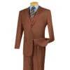 Morgan Collection - Regular Fit 3 Piece Suit 2 Button Cognac 1 Morgan Collection - Regular Fit 3 Piece Suit 2 Button Cognac -Sapphire Dress Shop v2tr cognac